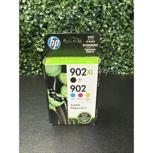 HP 902XL Black 902 Cyan Magenta Yellow 4 Pack Ink New